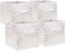 DII Non Woven Storage Collection Polka Dot Collapsible Bin Small Set, 11x11x11 Cube, White with Gold Dots, 4 Piece