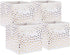 DII Non Woven Storage Collection Polka Dot Collapsible Bin Small Set, 11x11x11 Cube, White with Gold Dots, 4 Piece