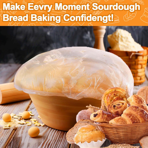 100PCS Bowl Covers for Bread Proofing, Reusable Elastic Plastic Bowl Covers for Bread Rising, Storage Containers
