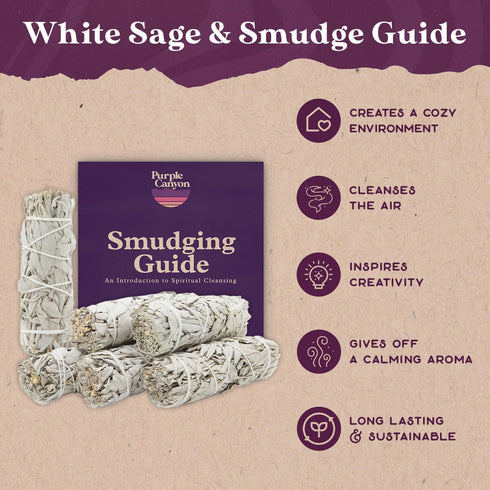 White Sage Bundles - 6 Pack Smudge Stick for Home Cleansing and Meditation, 4 inch