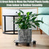 3 Packs 13.5" 5 Metal Plant Caddy with Wheels Large Wrought Iron Metal Rolling Plant Stands Heavy-duty Plant Roller Pot