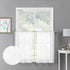 Tollpiz White Leaf Sheer Tier Curtain, 30 x 36 inches, Set of 2 Panels, Embroidered Voile Kitchen Bathroom Treatment