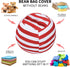 24" Miaowater Stuffed Animal Storage Bean Bag Chair Cover, Cotton Canvas Beanbag with Zipper for Organizing Kid's