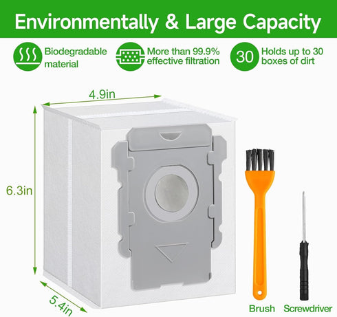 VBN 16 Pack Replacement Roomba Vacuum Bags, Compatible with iRobot Roomba i1, i3, i7, i8, j7, s9 Series