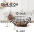 Black Wire Fruit Basket with Acacia Wood Base, Large Fruit Bowl for Countertop, Storage for Fruits, Breads, Vegetables