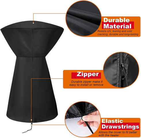 COH-500 17"D25"H, Patio Heater Cover for Cuisinart Portable Tabletop Heater, Waterproof Outdoor Table Heater Cover