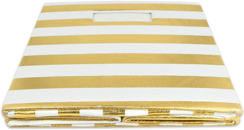 DII Hard Sided Collapsible Polyester Cube Storage Collection, 11x11x11, Gold