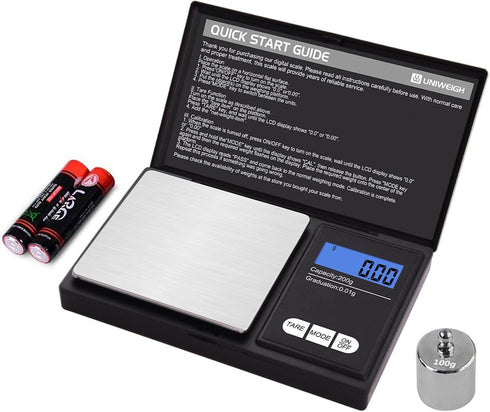 Digital Gram Scale, 200g 0.01g/0.001oz Weight Scale for Grain, Gold, Jewelry, LCD Display, Tare, Auto Off