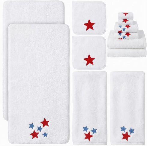 Peryiter 6 Pcs 4th of July Bath Towels Set 250th Anniversary Stars