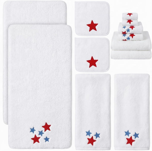 Peryiter 6 Pcs 4th of July Bath Towels Set 250th Anniversary Stars