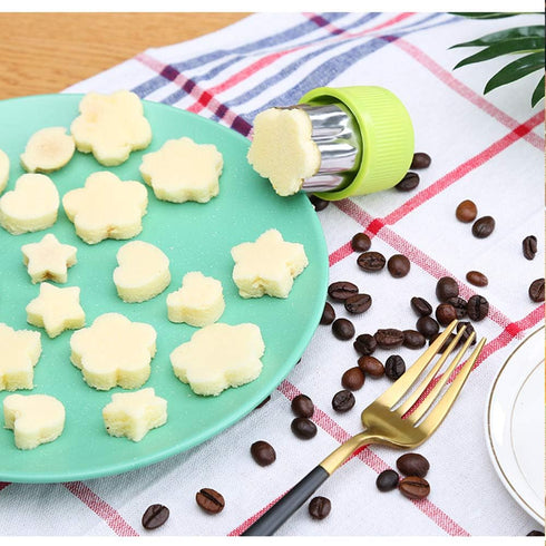 14 Pcs Stainless Steel Fruit Vegetable Cookie Cutters, Mini Pie Cookie Stamps Mold for Kids Baking