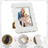 Home(5 7 Inches) Yalikop Scalloped Marble Picture Frame Display Photos Tabletop Display White Frame Home Picture