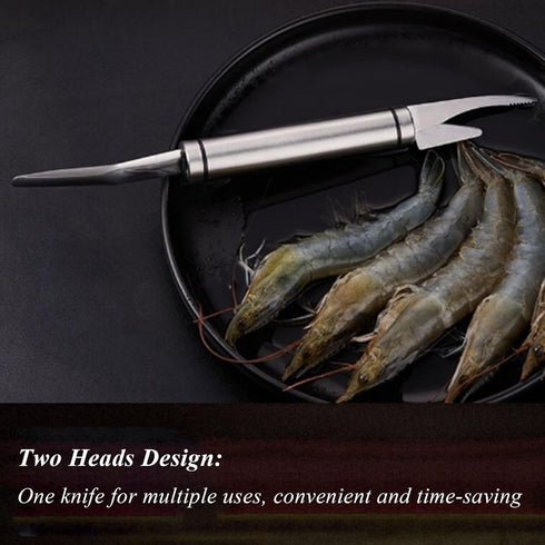 LXLVOUEG 3 2 1,Silver, PCS Shrimp Deveining Tool Shrimp Tail off Crawfish Peeler,Stainless Steel Fish Scaler Seafood