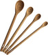 Long Handle Wooden Measuring Spoons by utensi, Set of 4, Beech Wood, 9-inch Handles