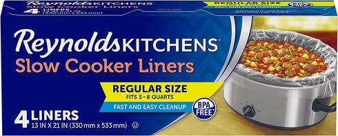 Reynolds Slow Cooker Liners, Regular Size, 4 CT, Pack of 3