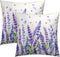 Sweetshow Purple Lavender Pillowcovers Purple Flowers Leaves Throw Pillow Covers Spring/Summer Cushion Case