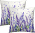 Sweetshow Purple Lavender Pillowcovers Purple Flowers Leaves Throw Pillow Covers Spring/Summer Cushion Case