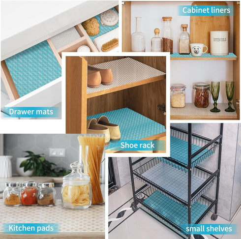 Bloss Refrigerator Liners for Shelves, Washable Fridge Shelf Liners, Roll Pack (Grid, 18"X78") (Clear-Grid)