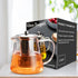 PARACITY Glass Teapot Stovetop 32 OZ, Borosilicate Clear Tea Kettle with Removable Stainless Steel Infuser for Tea