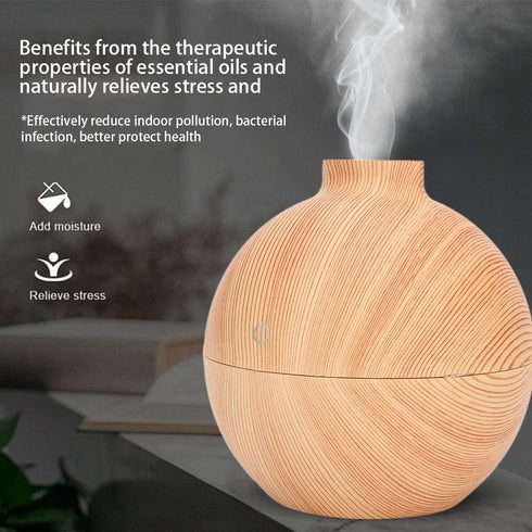 Mini Humidifiers, 130ml USB LED Aroma Essential Oil Diffuser for Room Bedroom Office (Light)