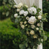 Auihiay 26 Pieces Artificial Flowers Hydrangea Silk Heads with Stems for Home Wedding Party Decorations (Ivory)