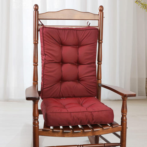 RACE LEAF High Back Rocking Chair Cushion Set with Memory Foam, Non-Slip