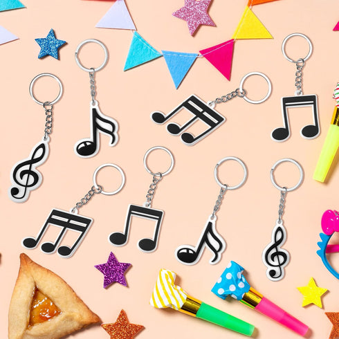 Fumete Music Party Favors Keychain Gift for Music Lover Kid Musical Note Themed Keychain Bulk Christmas Karaoke
