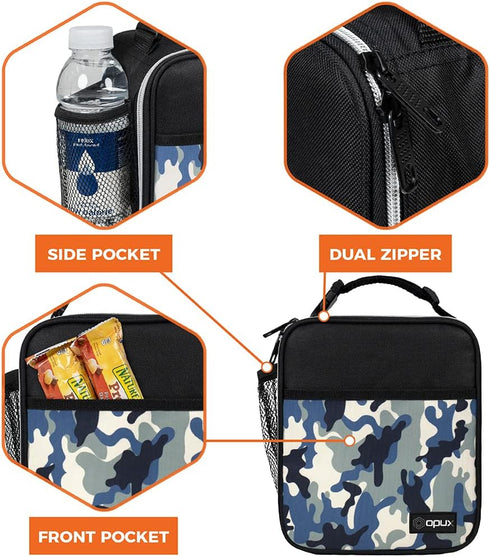 opux Premium Insulated Lunch Box - Soft School Lunch Bag for Kids, Leakproof Compact Cooler Tote for Men and Women,