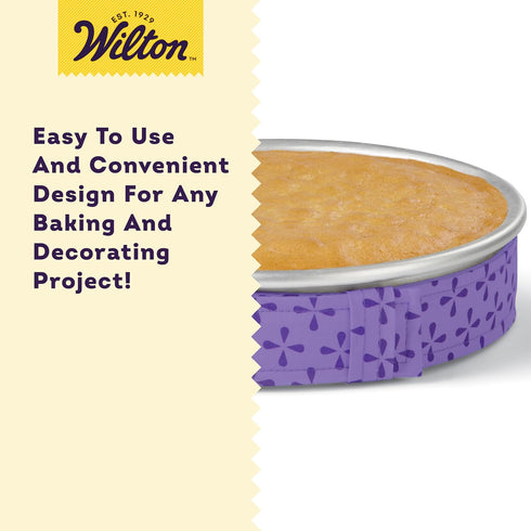 Wilton Bake Even Cake Strips, 2-Piece Set for 8-Inch & 10-Inch Round Cake Pans, Prevents Domed Tops & Cracked Edges