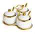 Golf Porcelain Sugar Bowl Condiment Pot, Salt Container with Lid, Spoon and Tray, Set of 3, Modern Spice Box Seasoning