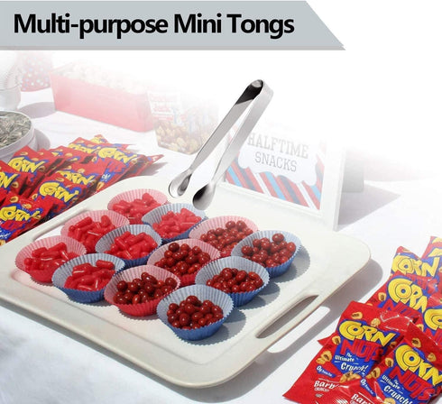 12 Pack Stainless Steel Ice Tongs for Sugar Cubes, Small Serving Tongs for Appetizers, Coffee, Tea Party