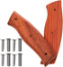 Zerodeko Kitchen Knife Replacement Handle, Wooden Knife Repair Handle with Nuts for Home (Dark Red)