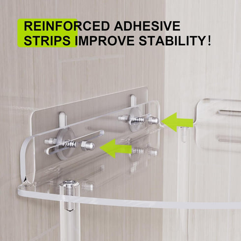 3 Bakzon Corner Shower Caddy, Tier Acrylic Shower Organizer Corner for Inside Shower, Rustproof Floor Standing Shower