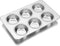 TeamFar Muffin Pan, 6 Cup Stainless Steel Muffin Tin Tray Set for Baking Cakes, Cornbread, Quiche, Oven & Dishwasher