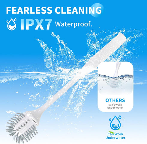 Aloevia IPX7 320RPM Electric Toilet Brush, Ultra Quiet & Powerful Scrubbing, Waterproof Self-Cleaning Brush