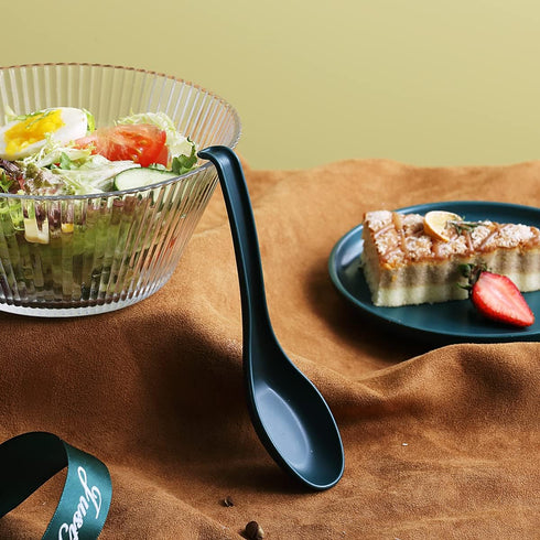 ECO Friendly Dinner Soup Spoon Set of 12, Made of Food Grade PP, BPA Free, Dark Green