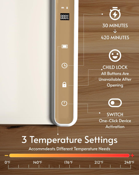BICRET 4 7 Warming Mat for Food Fast Heating Silicone Electric Food Warmer with Level Adjustable Temperature and Hours
