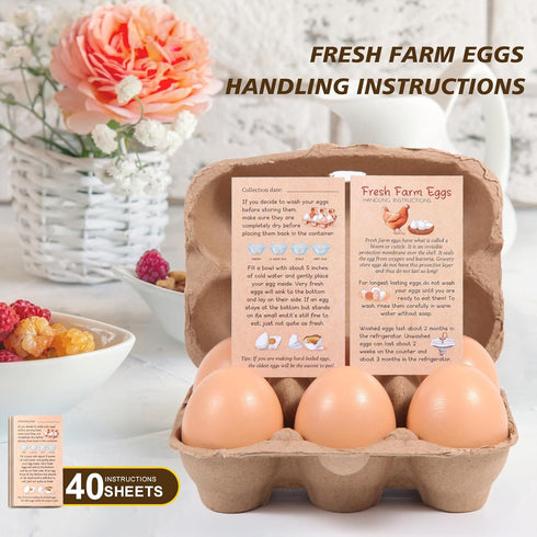 DecarDamai 40 Pack Dozen 6 Count, Half Egg Cartons Bulk Empty Natural Paper Pulp Egg Cartons Reusable, Strong Sturdy