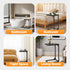 FDW C-Shaped End Table Wooden Top Side Table Adjustable Feet Small Cough Table Bedside End Table with Metal Frame