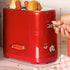 Nostalgia Retro Hot Dog and Bun Toaster with Mini Tongs, 2 Slot Cooker for Chicken, Turkey, Veggie Links, Red