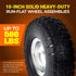 (2-Pack) 10-Inch 4.10/3.50-4" 5/8" 2.2" Offset Wheelbarrow, AR-PRO Solid Rubber Tire Wheels - Replacement Flat Free