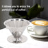 Pour over Coffee Maker, Stainless Steel Dripper with Non-slip Cup Stand, Suitable for Camping Kitchen Families