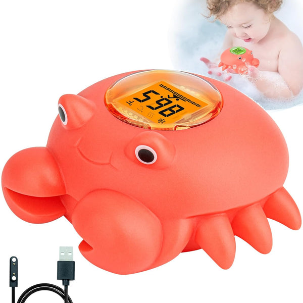 Floating Crab Baby Bath Thermometer Rechargeable Digital Pool & Bathtub Thermometer, Baby