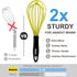 Anaeat Silicone Whisk, Thick Stainless Steel Wire Inner Heat Resistant Kitchen Whisks for Non-Stick Cookware