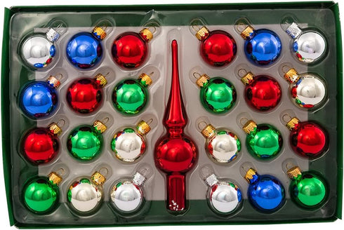 Kurt Adler Glass Christmas Multicolored Ball Set