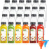 24 PACK, 12 OZ 24 2 Reusable Plastic Juice Bottles with Caps, Plus Labels & Silicone Funnels - Clear Juicing Bottles