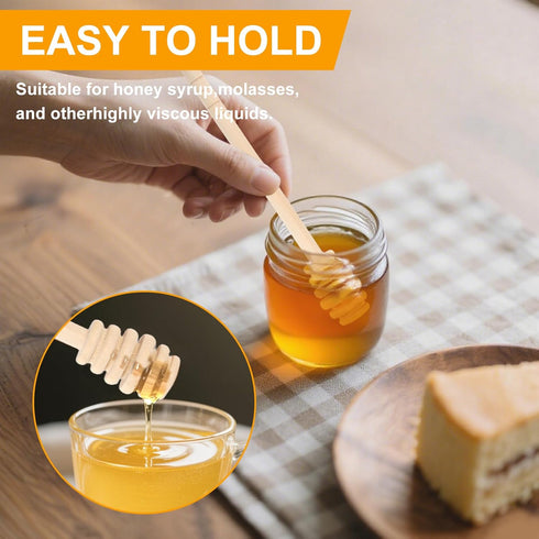 Ninsula 8PCS Set, 6.2 Inch Wooden Honey Dipper Honey Dipper Sticks Honey Spoon, Mini Honeycomb Stick for Evenly