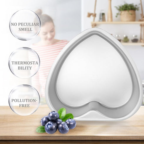 Hemoton Heart Shape Cake Pans, 8.4 Inch Aluminum Nonstick Baking Mold with Removable Bottom for Cakes and Brownies