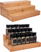 Spice Rack Set - Cabinet Shelf, 3-Tier Bamboo Spice Organizers for Cabinet, Pantry, Cupboard, Countertop, 2 Pack