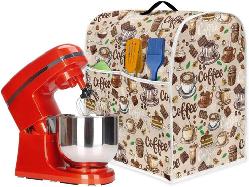 Kitchen Stand Mixer Cover - Dust Protection for 4.5-5 Qt Stand Mixer with Top Handle and Accessories Pockets